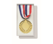 Médaille en fer avec ruban tricolore bleu, blanc, rouge couleur doré