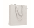 Sac en coton bio coloré à soufflet et longues anses 220 g/m² couleur blanc