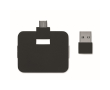 Hub USB à 4 ports avec USB et sorties type-A et type-C couleur noir