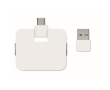 Hub USB à 4 ports avec USB et sorties type-A et type-C couleur blanc