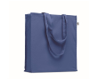 Sac en coton bio coloré à soufflet et longues anses 220 g/m² couleur bleu roi