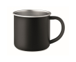 Mug en acier inoxydable recyclé avec bord métallisé 300 ml couleur noir
