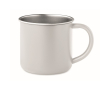Mug en acier inoxydable recyclé avec bord métallisé 300 ml couleur blanc