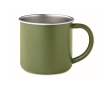 Mug en acier inoxydable recyclé avec bord métallisé 300 ml couleur vert foncé