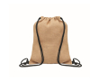 Sac en toile de jute avec cordon de serrage en coton coloré couleur noir