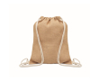 Sac en toile de jute avec cordon de serrage en coton coloré couleur beige