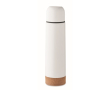 Thermos en inox double paroi avec base en liège 500 ml couleur blanc