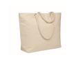 Sac de plage isotherme en coton uni anses en corde 220 g/m² couleur beige