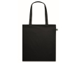 Tote bag en coton à longues anses Fairtrade 140 g/m² couleur noir