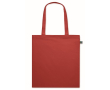 Tote bag en coton à longues anses Fairtrade 140 g/m² couleur rouge