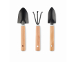 Set de 3 outils de jardinage dans un étui en feutre RPET couleur noir