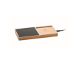 Chargeur station sans fil en bambou et chauffe-tasse 15W couleur bois