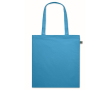 Tote bag en coton à longues anses Fairtrade 140 g/m² couleur turquoise