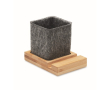 Porte-crayon en feutre RPET base en bambou support téléphone couleur bois