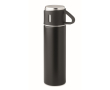 Thermos en inox de 420 ml avec bouchon gobelet de 150 ml couleur noir