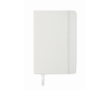 Carnet A5 en PU recyclé avec ruban marque-page et pochette couleur blanc