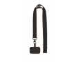 Lanyard en polyester avec attache de sécurité pour téléphone couleur noir