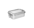 Lunch box en acier inoxydable recyclé avec fermeture 750 ml couleur argenté mat