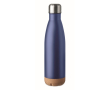 Bouteille en inox avec base en liège couleur bleu
