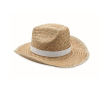 Chapeau de paille naturel en forme cow-boy couleur blanc