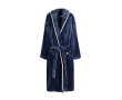 Peignoir de qualité en polaire avec capuche couleur bleu marine