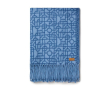 Couverture à motifs géométriques 130 x 170cm couleur bleu