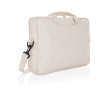Sacoche pour PC 15,4\" en coton recyclé avec poche frontale couleur blanc cassé