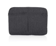 Pochette pour PC 15,6\" en coton recyclé à poches frontales couleur argenté mat