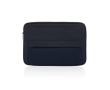 Pochette pour PC 15,6\" en RPET à coutures et poche frontale couleur bleu marine