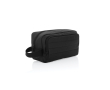 Vanity case allongé en RPET avec 2 compartiments et poignée couleur noir