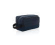Vanity case allongé en RPET avec 2 compartiments et poignée couleur bleu marine