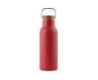 Thermos en inox recyclé à poignée et bouchon en bois 580ml couleur rouge