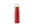 Thermos en inox recyclé à poignée et bouchon en bois 300ml couleur rouge