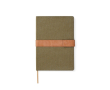 Carnet A5 en toile recyclée à bande magnétique avec lignes couleur vert