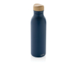 Bouteille en inox recyclé avec bouchon en bambou 600ml couleur bleu