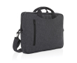 Sacoche pour PC 15,4\" en coton recyclé avec poche frontale couleur argenté mat