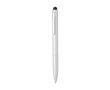 Stylo en aluminium recyclé avec stylet et mine bleue couleur argenté