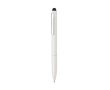 Stylo en aluminium recyclé avec stylet et mine bleue couleur blanc