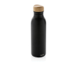 Bouteille en inox recyclé avec bouchon en bambou 600ml couleur noir