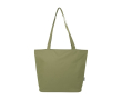 Sac fourre-tout en polyester recyclé à fermeture éclair couleur vert olive