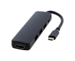 Hub en plastique recyclé avec ports d'entrée et sortie HDMI couleur noir