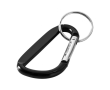 Porte-clés en aluminium recyclé fini métal à mousqueton couleur noir
