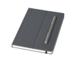 Carnet écologique avec stylo intégré et pages lignées couleur gris