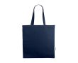Sac à provisions en coton recyclé à anses courtes 220 g/m² couleur bleu marine