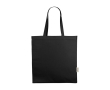 Sac à provisions en coton recyclé à anses courtes 220 g/m² couleur noir