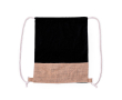 Sac ficelle en 100% coton avec base en jute 120g/m² couleur noir