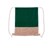 Sac ficelle en 100% coton avec base en jute 120g/m² couleur vert