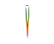 Lanyard en polyester multicolore avec mousqueton en métal couleur multicolore