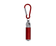 Lampe de poche LED en aluminium recyclé à mousqueton coloré couleur rouge