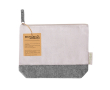 Trousse en coton recyclé avec base et tirette colorées couleur noir